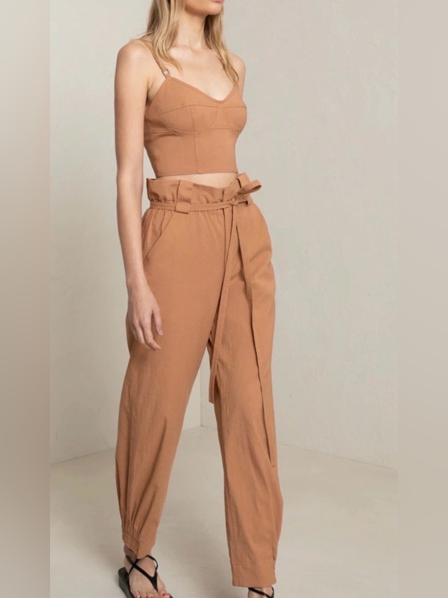 A.L.C. Paperbag-Waist Wide Pant And Matching Top Set. Small 2/4